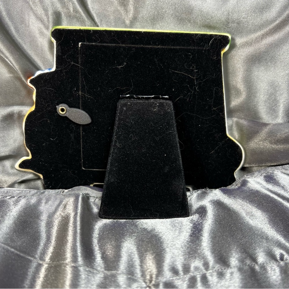 4" Golf Cart Picture Frame 3 x 3 in Photo Hand Painted Ceramic Birthday Holidays - Picture 2 of 4